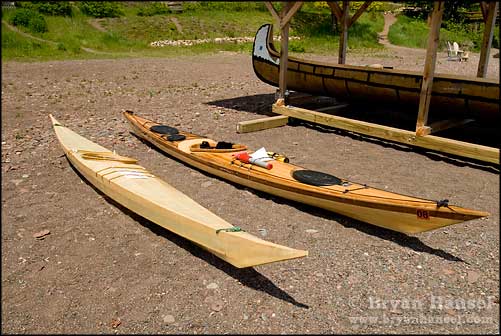 The skin Greenland style boat was the inspiration for the Siskiwit Bay 