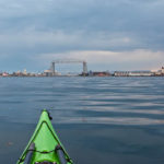 Kayaking. Duluth lift bridge on the horizon.