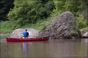 Solo canoeing in Iowa.