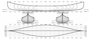 Fig 74 Passamaquoddy_Linesplan Passamaquoddy Canoe Linesplan