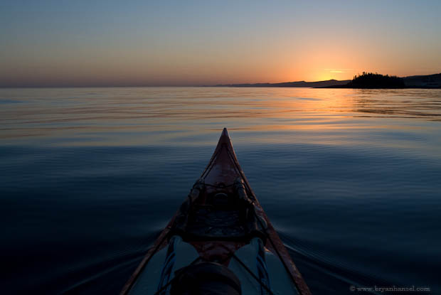 Paddling Zen in a kayak