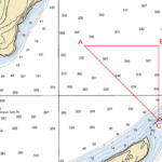 Doubling on the bow fix navigation example