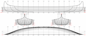 figure 106 Algonkin Canoe Old Model Ottawa River_Linesplan Lines plan for the old model ottawa river Algonkin canoe