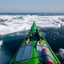 Kayaking in cold water and ice.