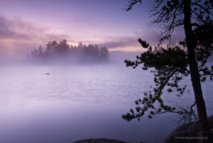 Boundary Waters border route sunrise over Sag